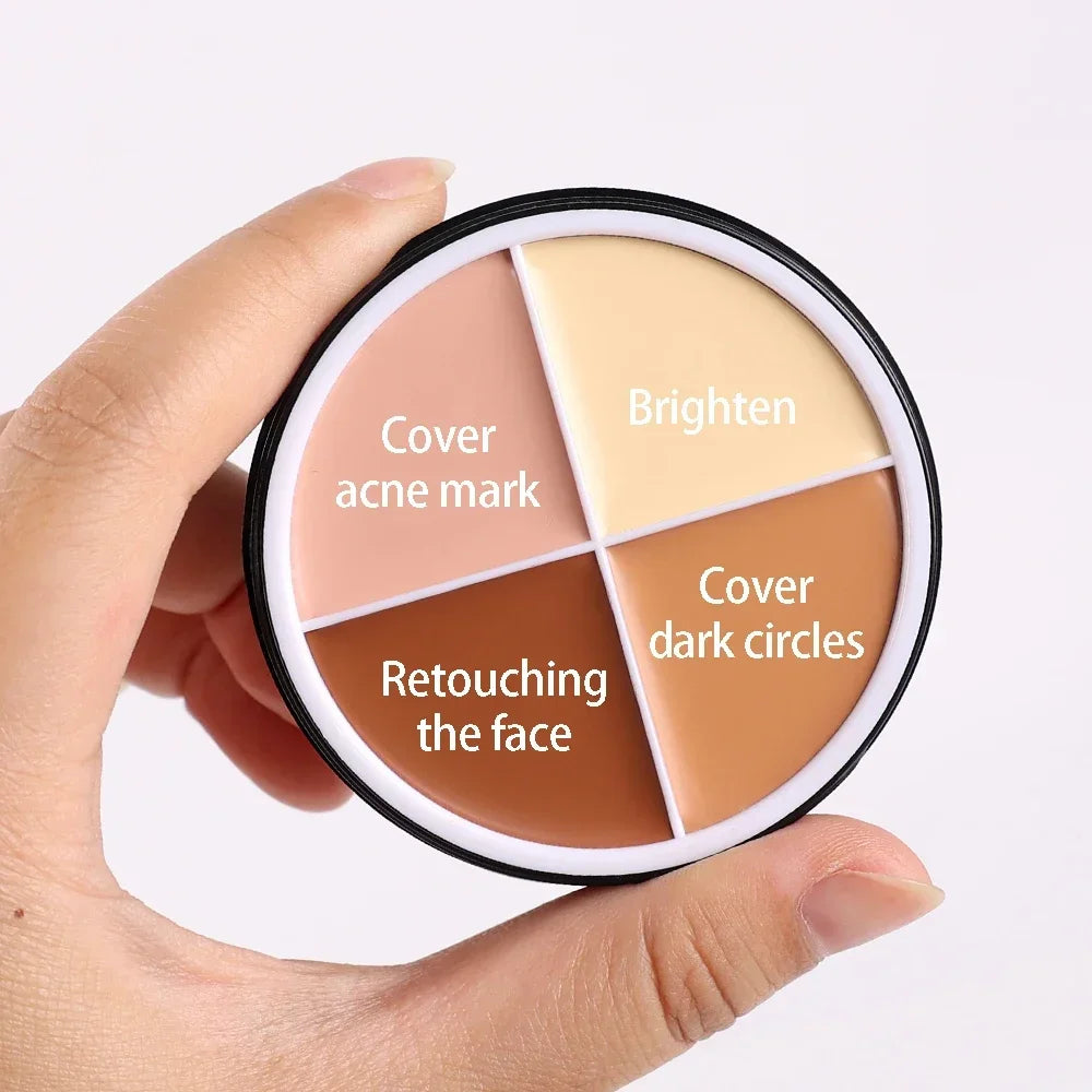 4 Colors Makeup Concealer Palette Waterproof Moisturizing Face Contour Bronzer Make up Face Foundation Cream Concealer