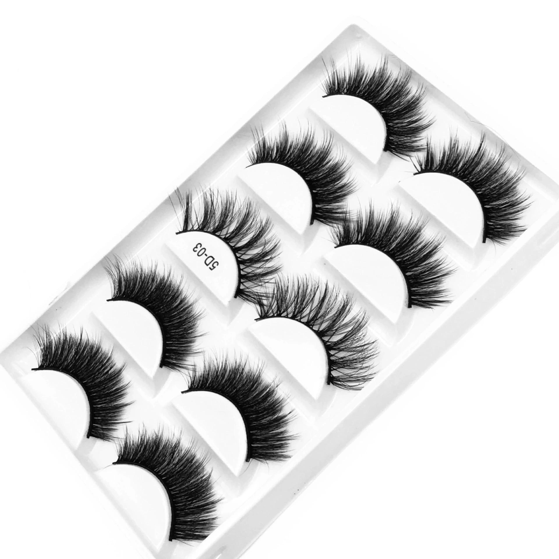5 Pair 100% Real Mink Eyelashes Faux Fake Eyelashes 3D Natural False Eyelashes Soft Eyelash Extension Makeup Cilios H13 E08 G806