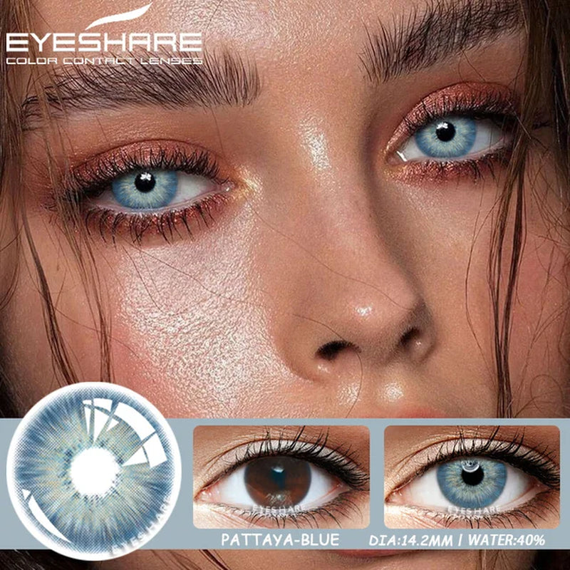 1 Pair Colorful Contact Lenses for Eyes Fashion Blue Eye Lenses Green Lenses Gray Eye Contacts Yearly Lens Eye Contact