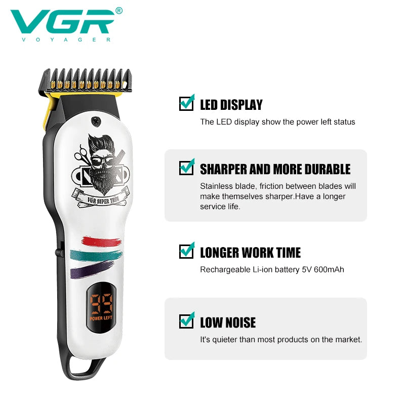 V-971 Beard Trimmer Barber Clipper Cordless Professional Rechargeable Hair Trimmer for Men Fireplaces and Stoves Accesories