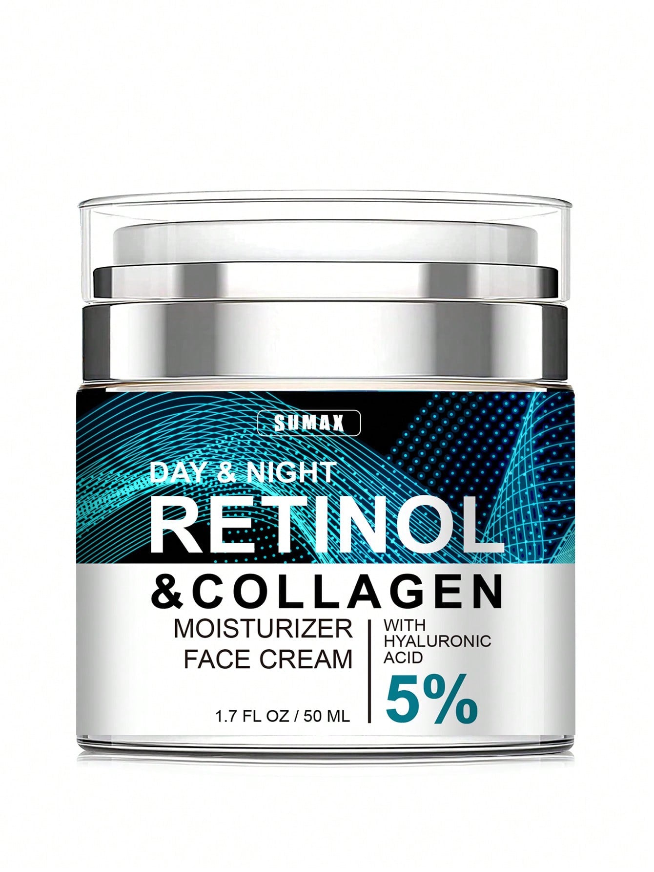 Face Moisturizer Retinol Cream - Day & Night anti Aging Moisturizing Cream to Reduce Wrinkles - Neck & Decollete Cream with Collagen & Hyaluronic Acid - Skin Care Facial Moisturizer for Women & Men-50Ml