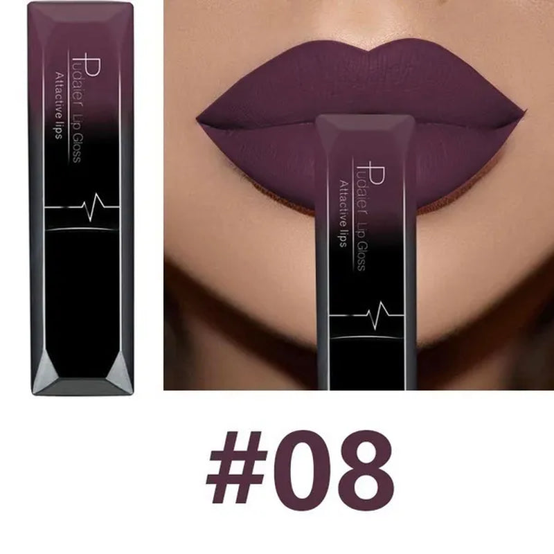 Super Lady Makeup 21 Liquid Lipstick Red Long-Lasting Velvet Matte Waterproof Lipgloss Lip Plumpers