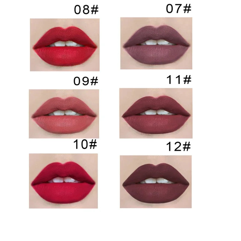 12 Colors Matte Crayon Lipsticks Pencil Waterproof Lasting Nude Lipstick Easy to Wear Red Batom Lipstick Maquiagem Lips Makeup