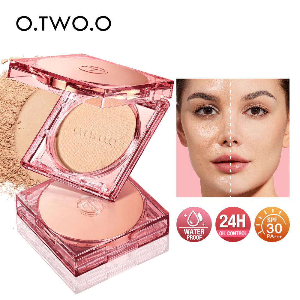 Face Powder Oil-Control 24 Hours SPF 30 PA+++ Long Lasting Waterproof Matte Face Makeup Cosmetic Setting Compact Powder
