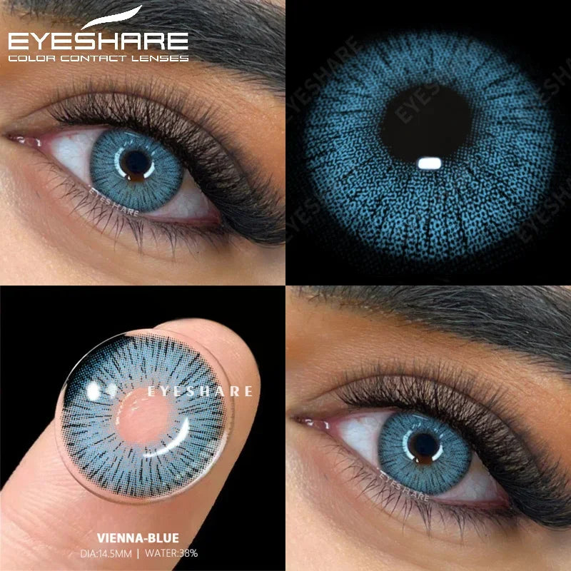 Fashion Color Contact Lenses for Eyes 1Pair Blue Eye Lenses Gray Contacts Cosmetic Contact Lenses Yearly Color Eye Lens