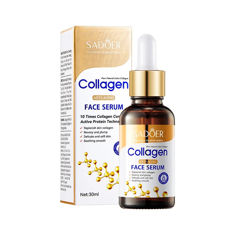 SADOER Collagen Serum Skincare Facial Essence Liquid Firming Moisturizing Soothing Nourishing Face Serum Skin Care