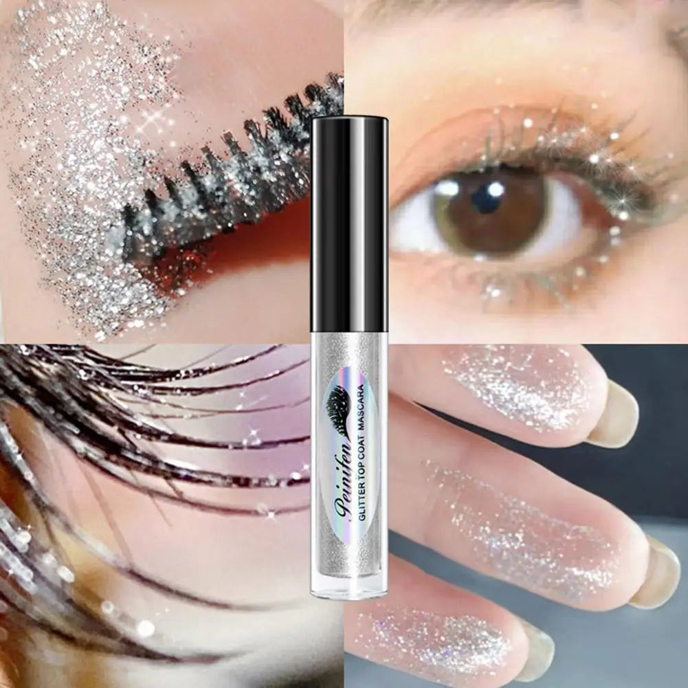 Diamond Shimmer Mascara Glitter Lash Mascara Waterproof Long Lasting Shimmer Gloss Mascara Long Curl Mascara Eyeshadow Makeup