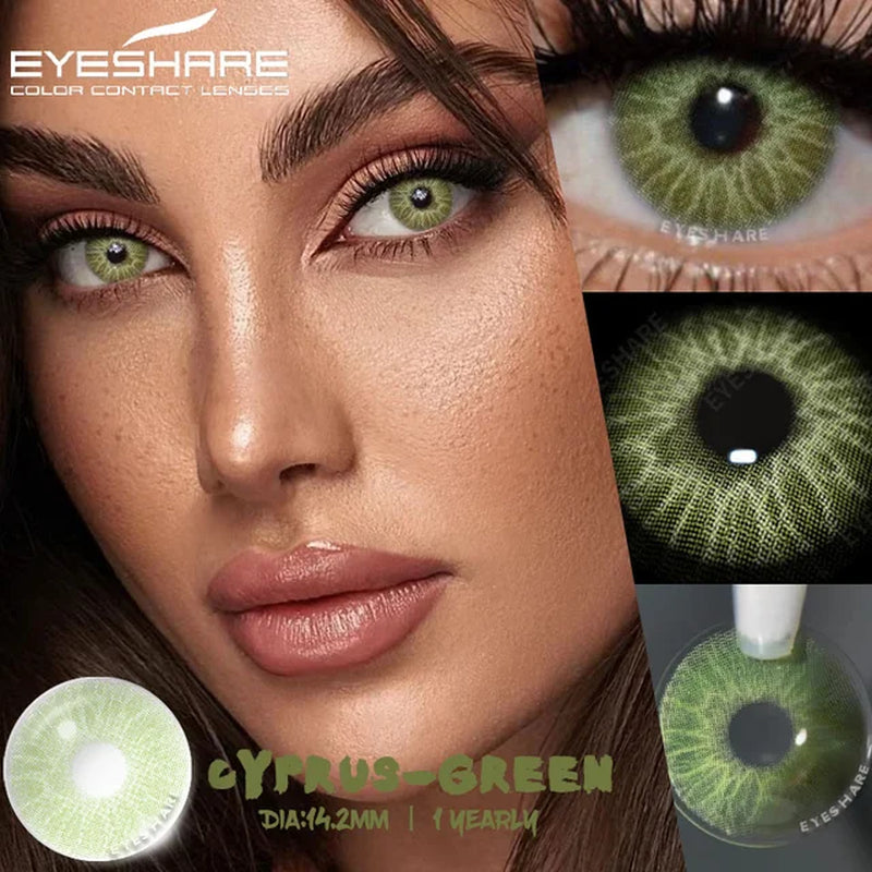 1 Pair Colorful Contact Lenses for Eyes Fashion Blue Eye Lenses Green Lenses Gray Eye Contacts Yearly Lens Eye Contact
