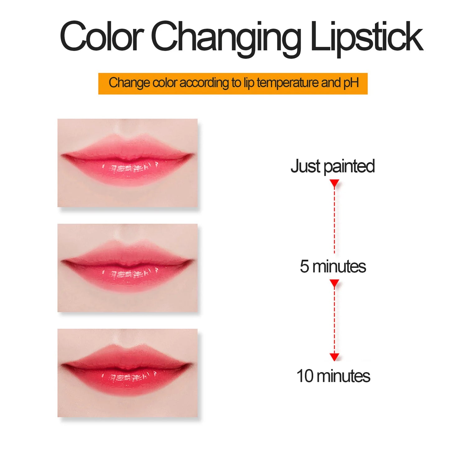 Color Changing Lipstick Moisturising Nourishing Lipstick Color Change Magic Lipstick by Himidity of Your Lips Women and Girls